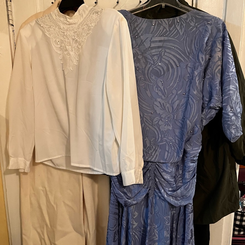 Business casual and dressy pant and skirt sets and blazers. One price takes all.